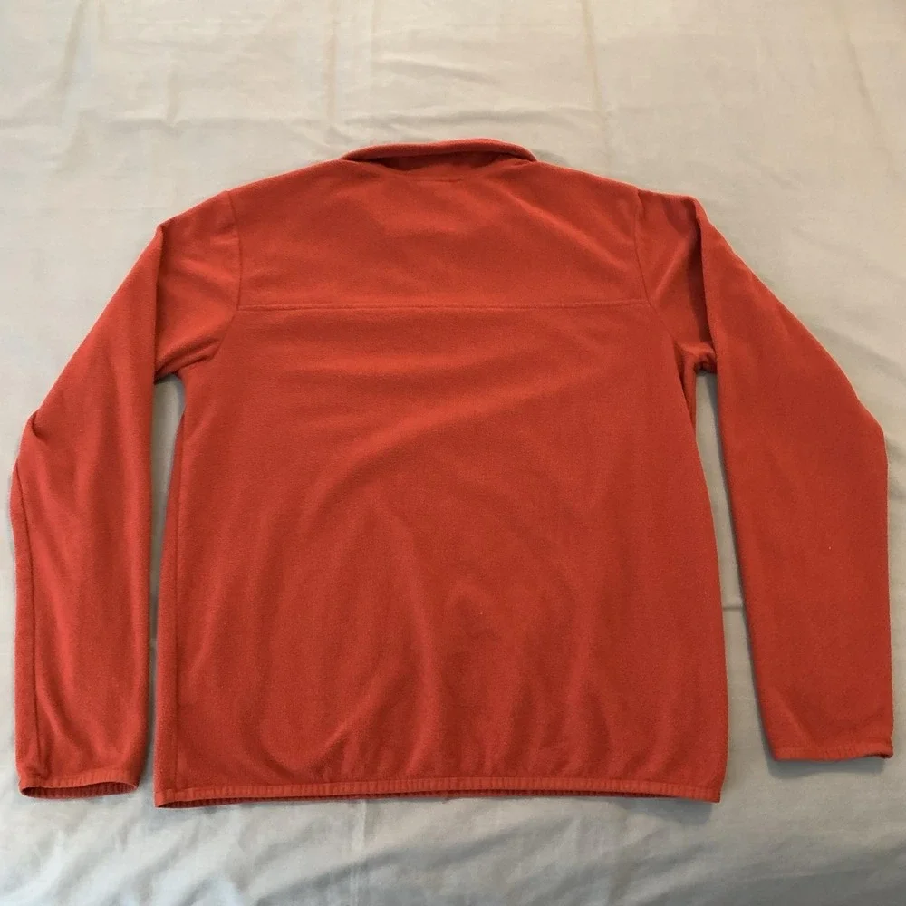 The North Face Pullover Shirt Mens Medium Orange Fleece 1/4 Zip Outdoor Hiking